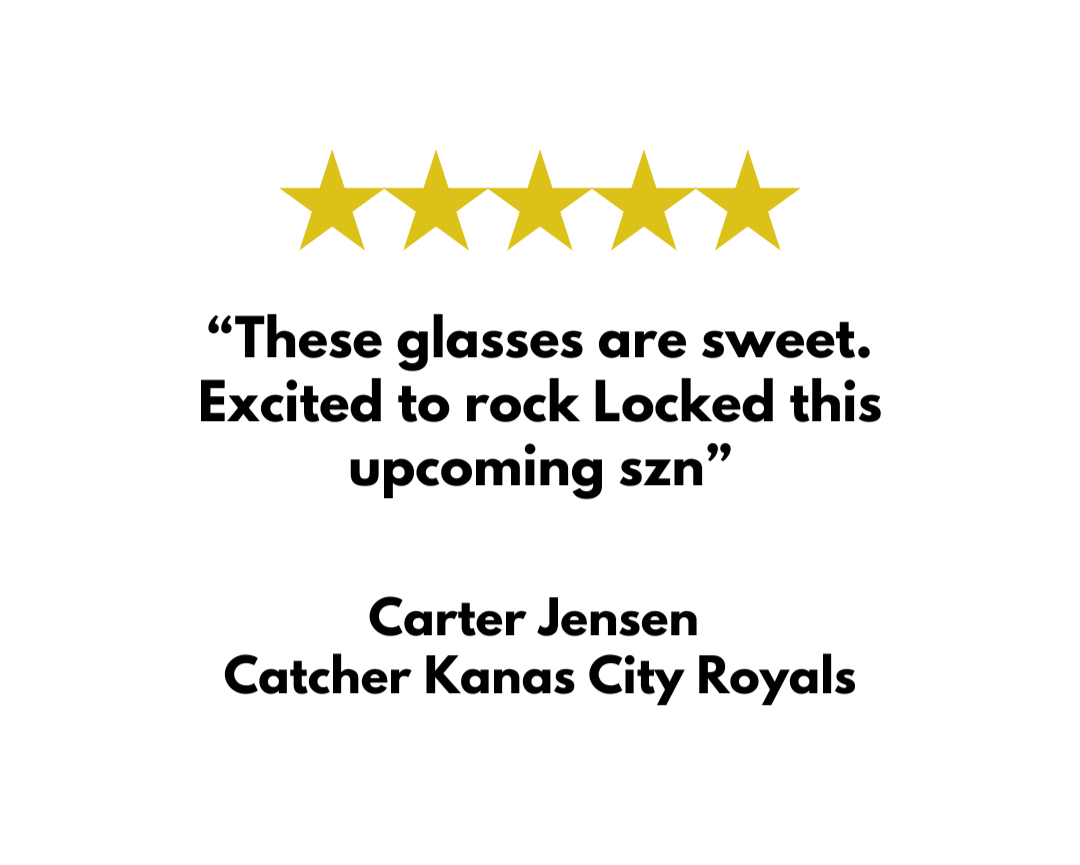 Review from Carter Jensen catcher for the Kansas City Royals wearing Locked Eyewear Polarized Sport Sunglasses.