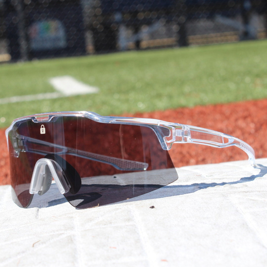 Right angled view of Veteran Model Sunglasses featuring high-performance polarized lenses and bold design for baseball enthusiasts and outdoor activities.