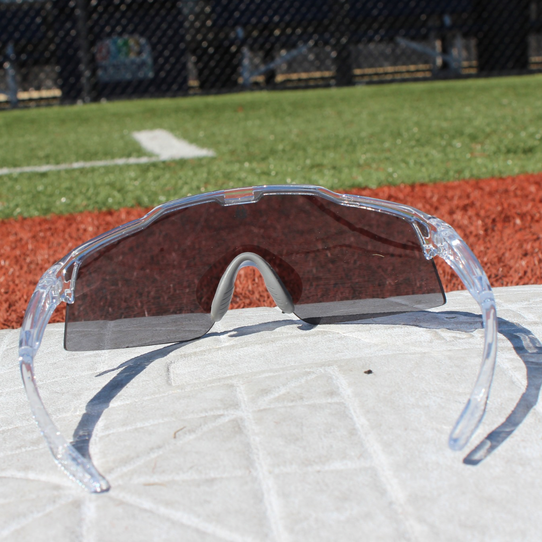 Right side profile of Veteran Model Sunglasses showcasing lightweight and robust construction, designed for active baseball players and outdoor sports.