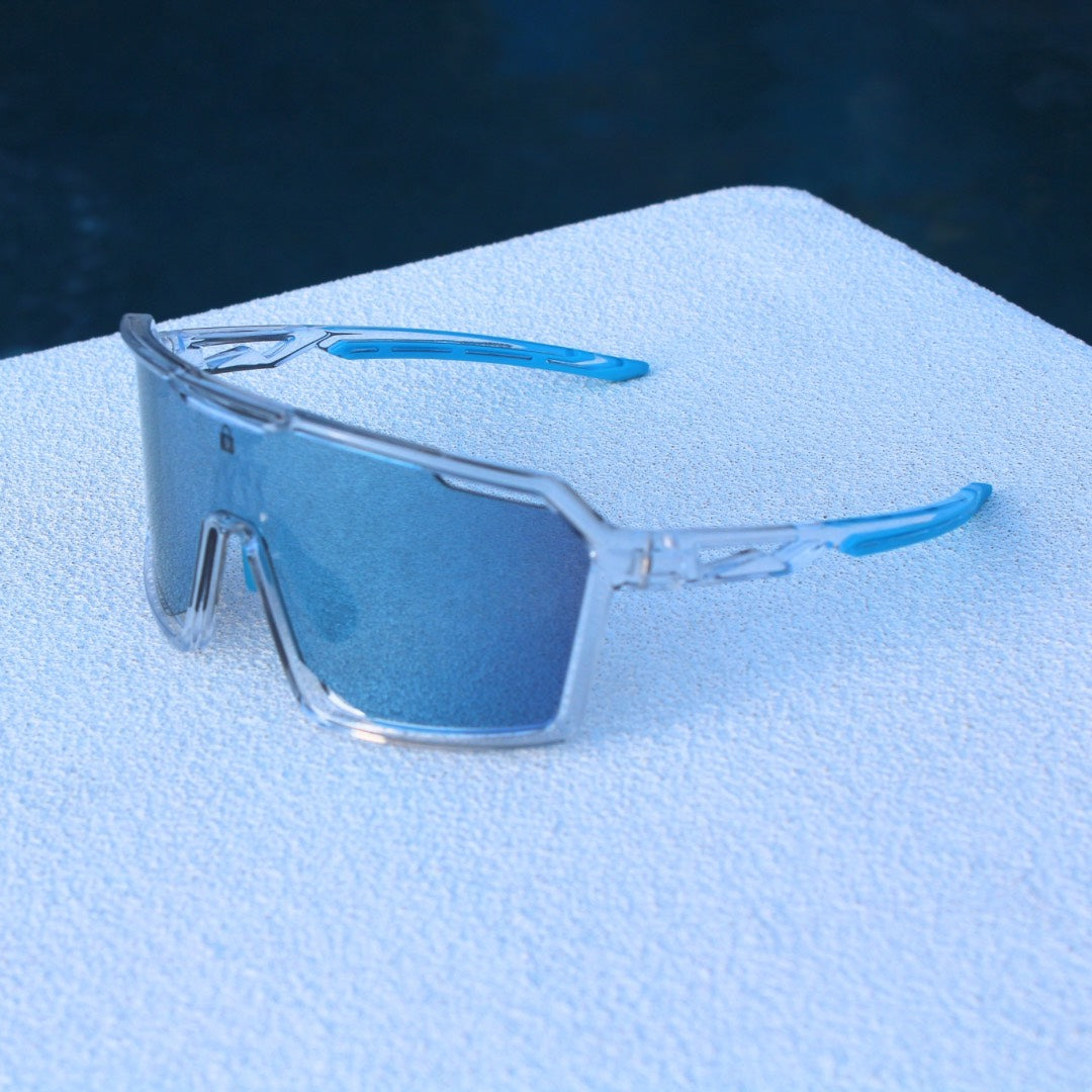 Left angle view of SlickSlider baseball sport sunglasses, designed for optimal eye protection during intense baseball games, combining fashion and function for active individuals.