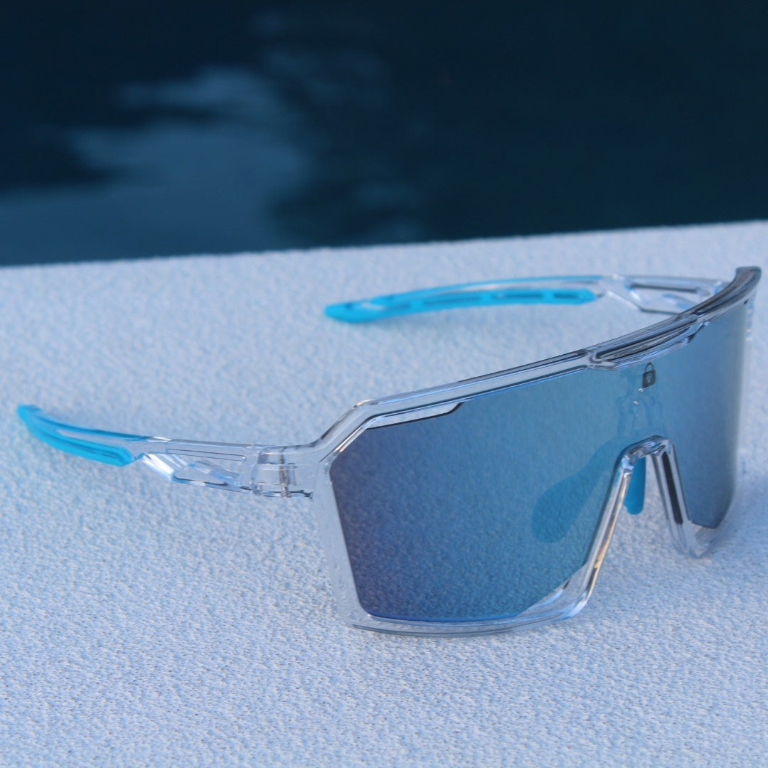 Right angle view of SlickSlider baseball sport sunglasses, highlighting stylish frames and top-notch UV protection, perfect for baseball players and outdoor sports enthusiasts.