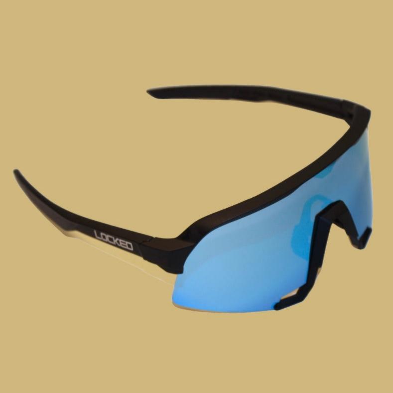 The Royal performance baseball sunglasses showcased at an angled right view, highlighting the durable frame and blue polarization for enhanced visibility on the field.