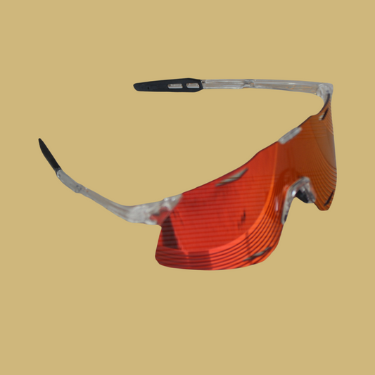 Azone baseball eyewear at an angled right view, showcasing durable construction and eye-catching colors designed for peak performance.