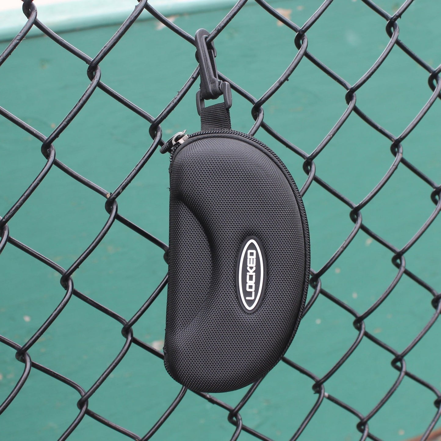 Locked Eyewear pro grade baseball sunglasses that come with free protective case that clips to baseball fence