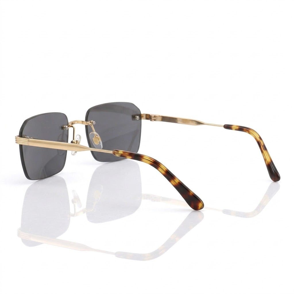Locked Eyewear Magi baseball sunglasses for baseball coaches with gold metal temples and tortoise tips designed for all-day comfort during long road trips