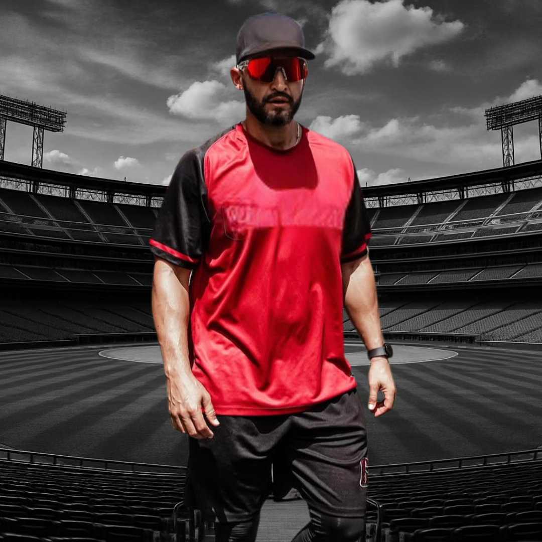 Chicage White Sox coach Jose Leger wearing Locked pro grade Revelation baseball sunglasses.