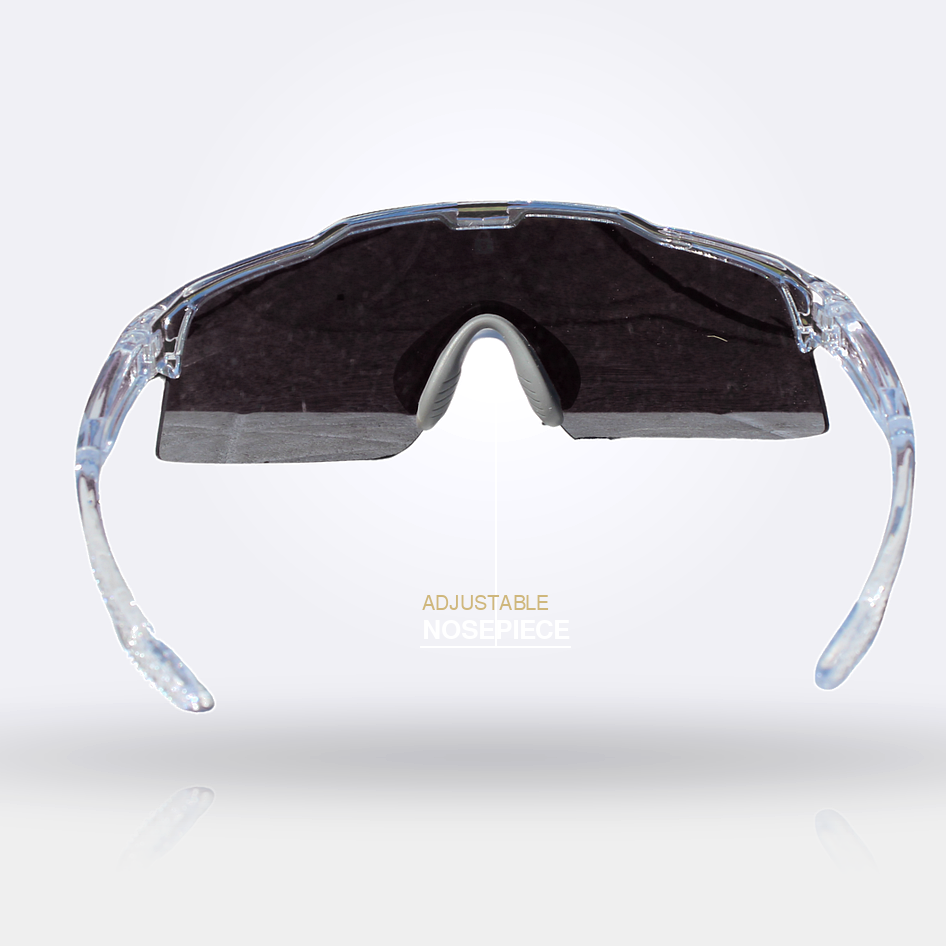 Locked Eyewear Veteran baseball sunglasses for athletes with adjustable nosepiece and lightweight clear frame designed for secure ergonomic fit and all-day comfort during competitive play