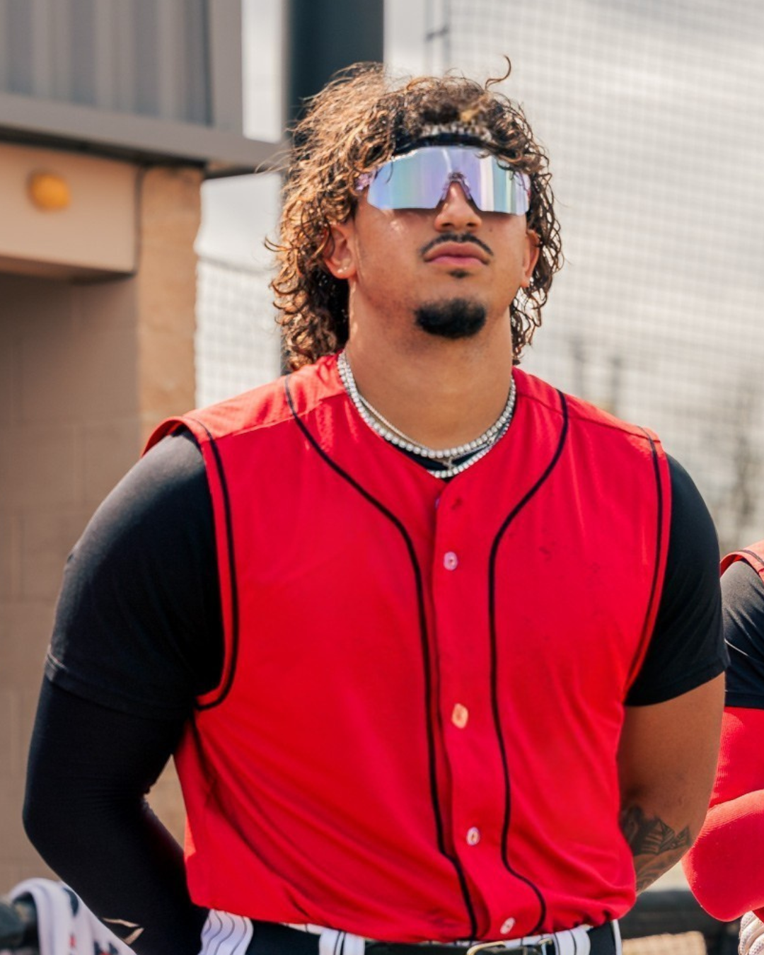 Locked Eyewear PA10 baseball sunglasses for first baseman with reflective lens designed for sun protection during pre-game national anthem on the foul line